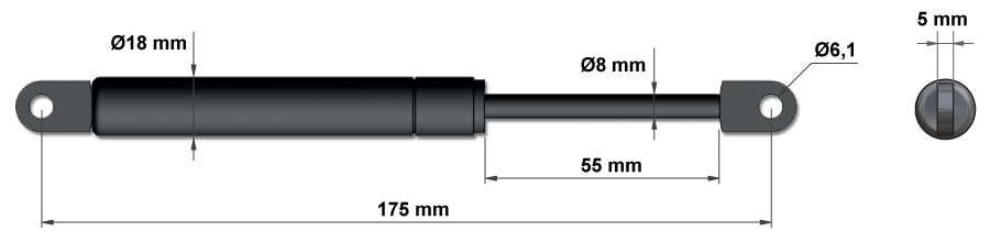 Gázrugók konyhaszekrényekhez - 2.b modell