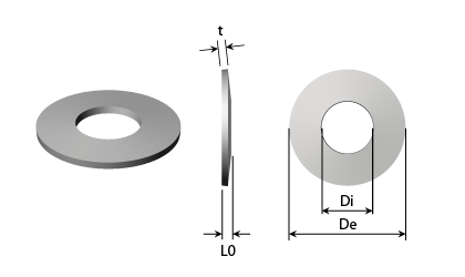 Műszaki rajz - Tányérrugók - Rozsdamentes acél