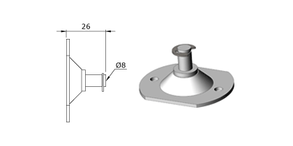 Technical drawing - Endfitting - Brackets mandrel Technical drawing - Endfitting - Brackets mandrel