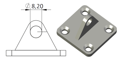 Technical drawing - Endfitting - Brackets mandrel Technical drawing - Endfitting - Brackets mandrel