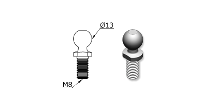 Technical drawing - Endfitting - Ballstud