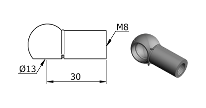 Technical drawing - Endfitting - Ballsocket