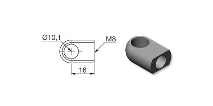 Technical drawing - Endfitting - Eye Technical drawing - Endfitting - Eye