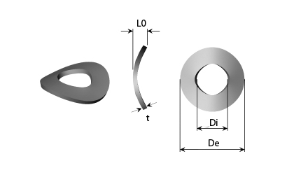 Technical drawing - Spring washers - wavy